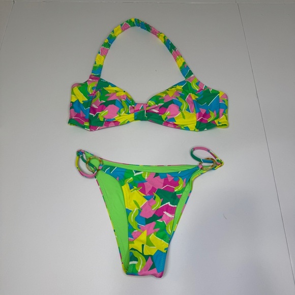 Blackbough Neon Tropical Bikini Set | Size Medium | Eco-Friendly Swimwear NWOT - Picture 1 of 8